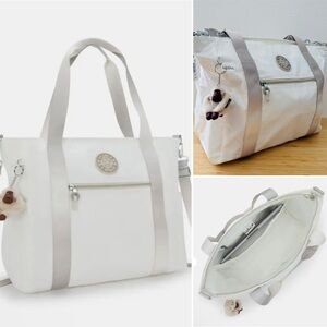 KIPLING JAYLA 15" Laptop Tote Bag White Smoke